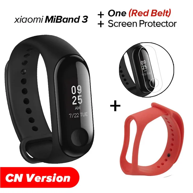 Xiao mi Band 3 mi band 3 фитнес-трекер пульсометр 0,78 ''OLED дисплей Bluetooth 4,2 для Android IOS - Цвет: CN Red N Film