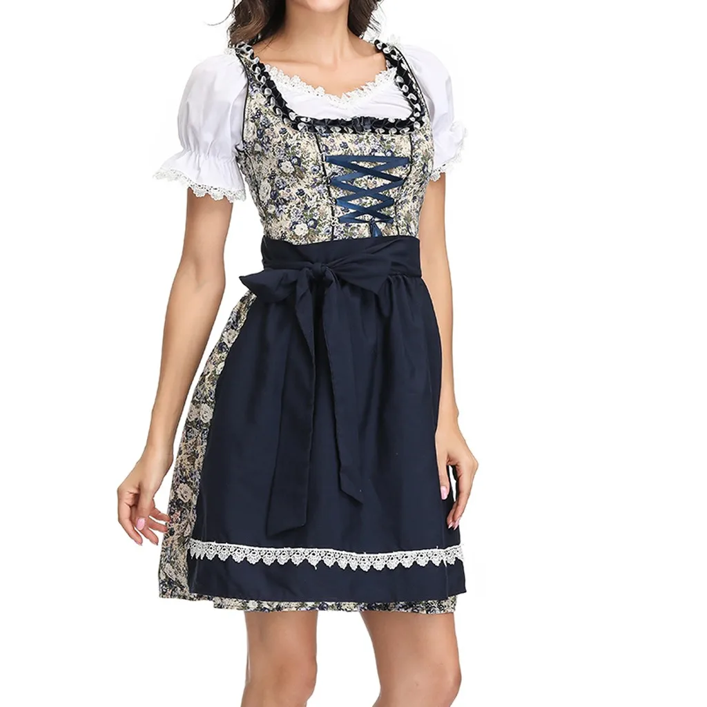 Женское винтажное Платье, 3 предмета, Dirndl Платье, баварский пивной фестиваль, маскарадные костюмы, платья, женские вечерние платья для вечеринки# DZ