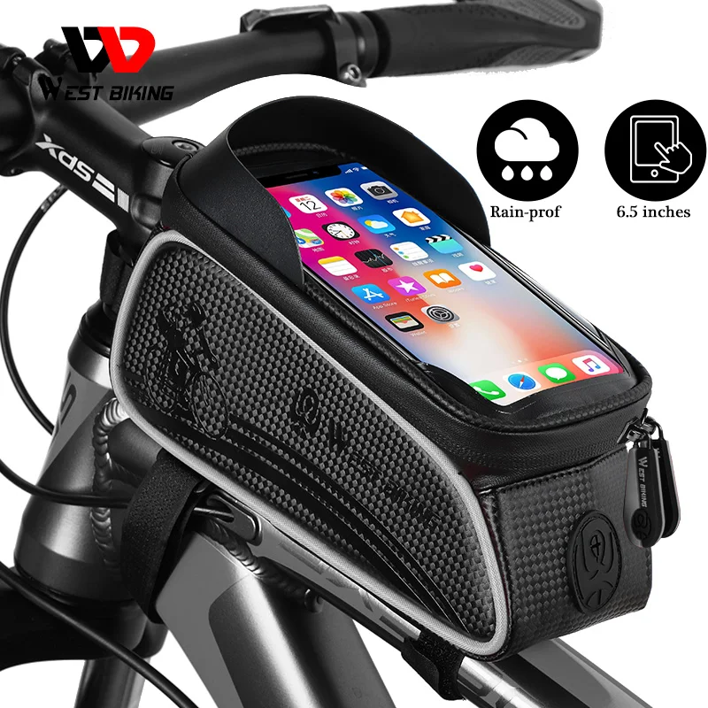 

WEST BIKING bicycle bag front tube bicycle mobile phone bag touch screen waterproof mobile phone case touch screen bicycle bag