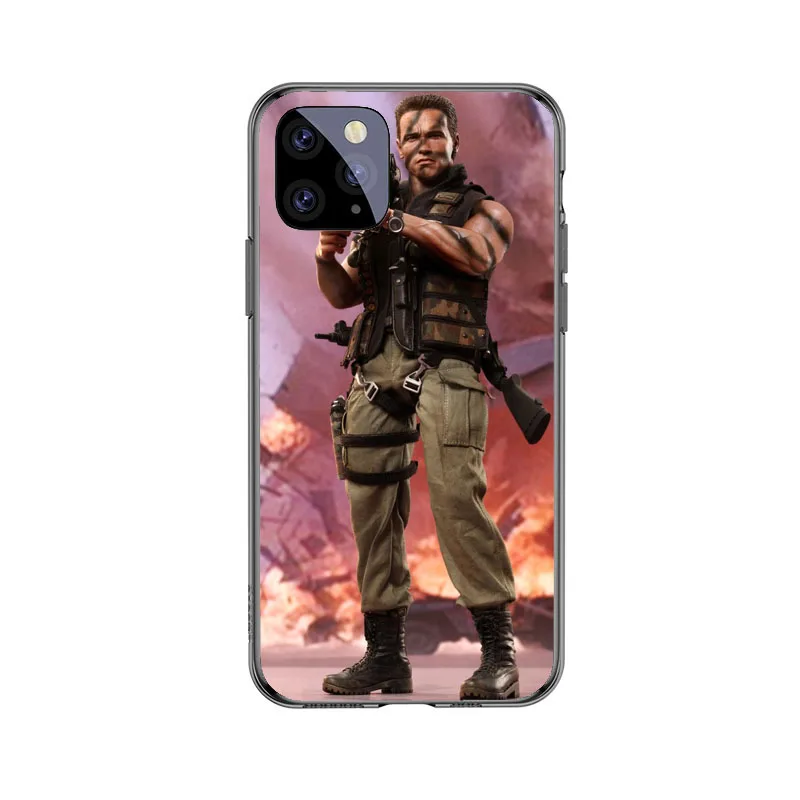 Мягкий силиконовый чехол Arnold schwarzenegger из ТПУ для iPhone 11 Pro MAX movie Commando 1985 Poster