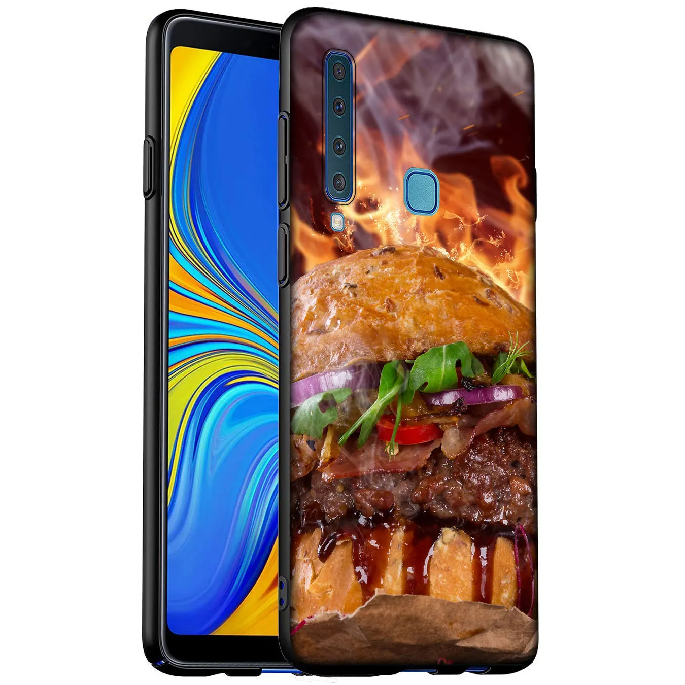 Мягкий силиконовый чехол с гамбургерами для телефона Samsung Galaxy A6 A7 A8 A9 2018 A3 A5 2016 2017