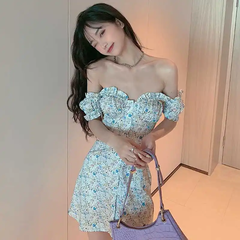 Новинка весна-лето 2021 элегантное платье с вырезом лодочкой и коротким рукавом