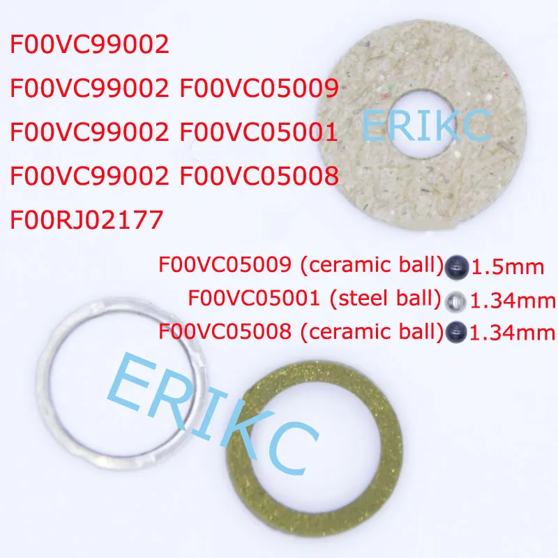 ERIKC Набор для ремонта дизельного инжектора клапана F00VC99002 F00RJ02177 стальной шарик