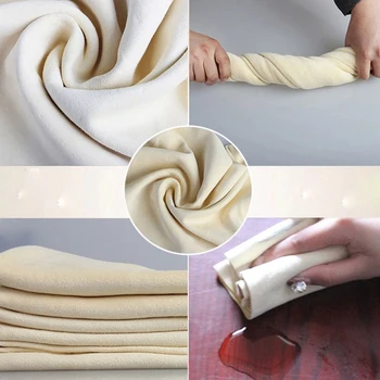 

4pcs/set Natural Chamois Leather Car Wash Towel Cleaning Cloth Washing Towel Absorbent Quick Dry Towel Household Cleaning Tool