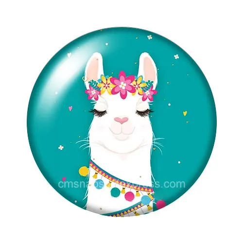 DB1043-05 No prob llama no drama llama Альпака 18 мм кнопки 10 шт. смешанный круглый стеклянный кабошон стиль для украшение с защелкой - Цвет: DB1043-05