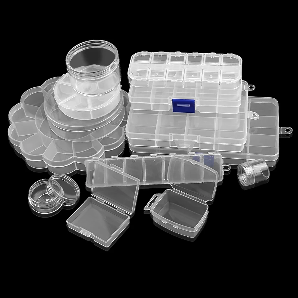 Пластиковая коробка для хранения ювелирных изделий, отсек, регулируемый контейнер для бисера, серег, прямоугольная коробка для ювелирных изделий, чехол