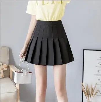 

Sexy Women Pleated Skirt Lovely Girl School Uniform Skirt Solid High Waist Mini Skirts Cute Female Pleated Mini Skirts