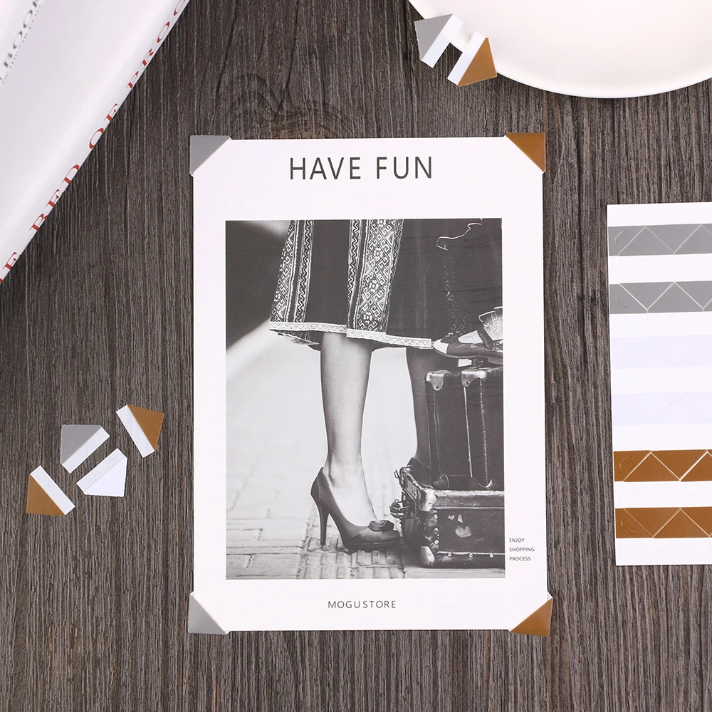 Corner Stickers 6/10sheets (1020pcs) self adhesive PVC Stickers Photo Corner Scrapbook Paper Stickers Photo Albums Frame Decoration