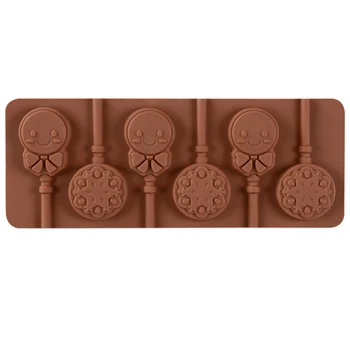

5pcs/lot Smile And Flower Pattern Round Lollipop Mold Silicone Bakeware Chocolate Molds Cake Pastry Tools CM183