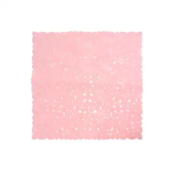 

Bath Non-Slip Mat Square Cobblestone Bath Shower Safety Mats PVC Anti-Bacterial Mildew Resistant Antiskid Mat (Pink)