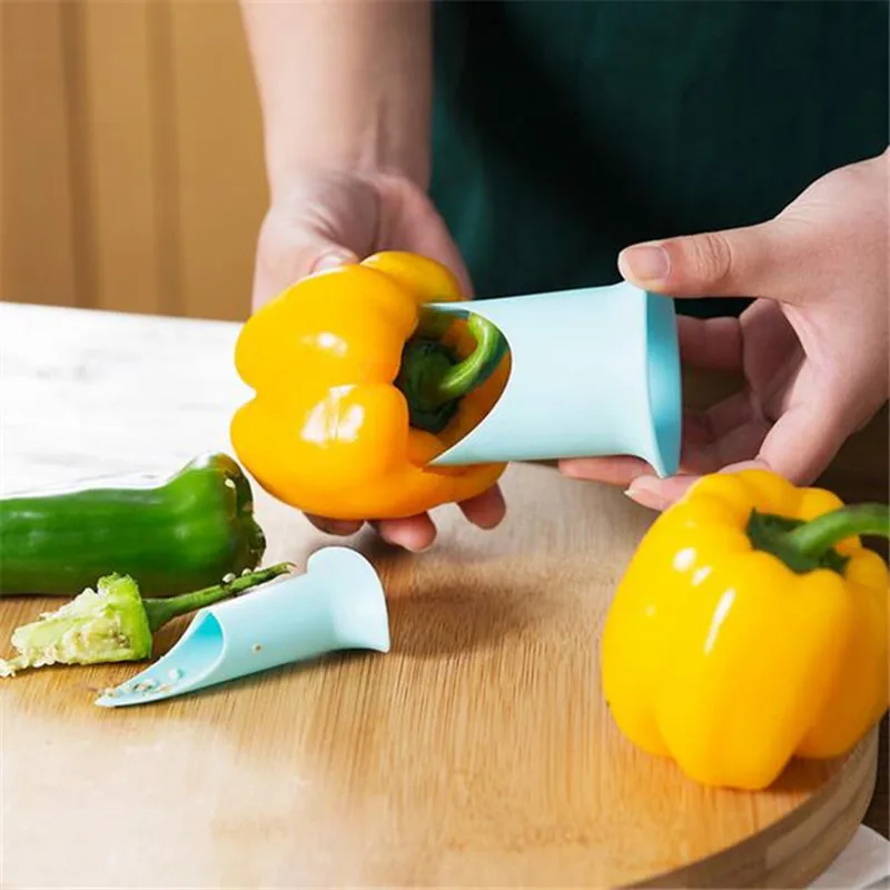 2 Pcs/Set Pepper&Tomato&Pepper Pedicel Corers Slicer Pepper Seeded Remover Device Fruit