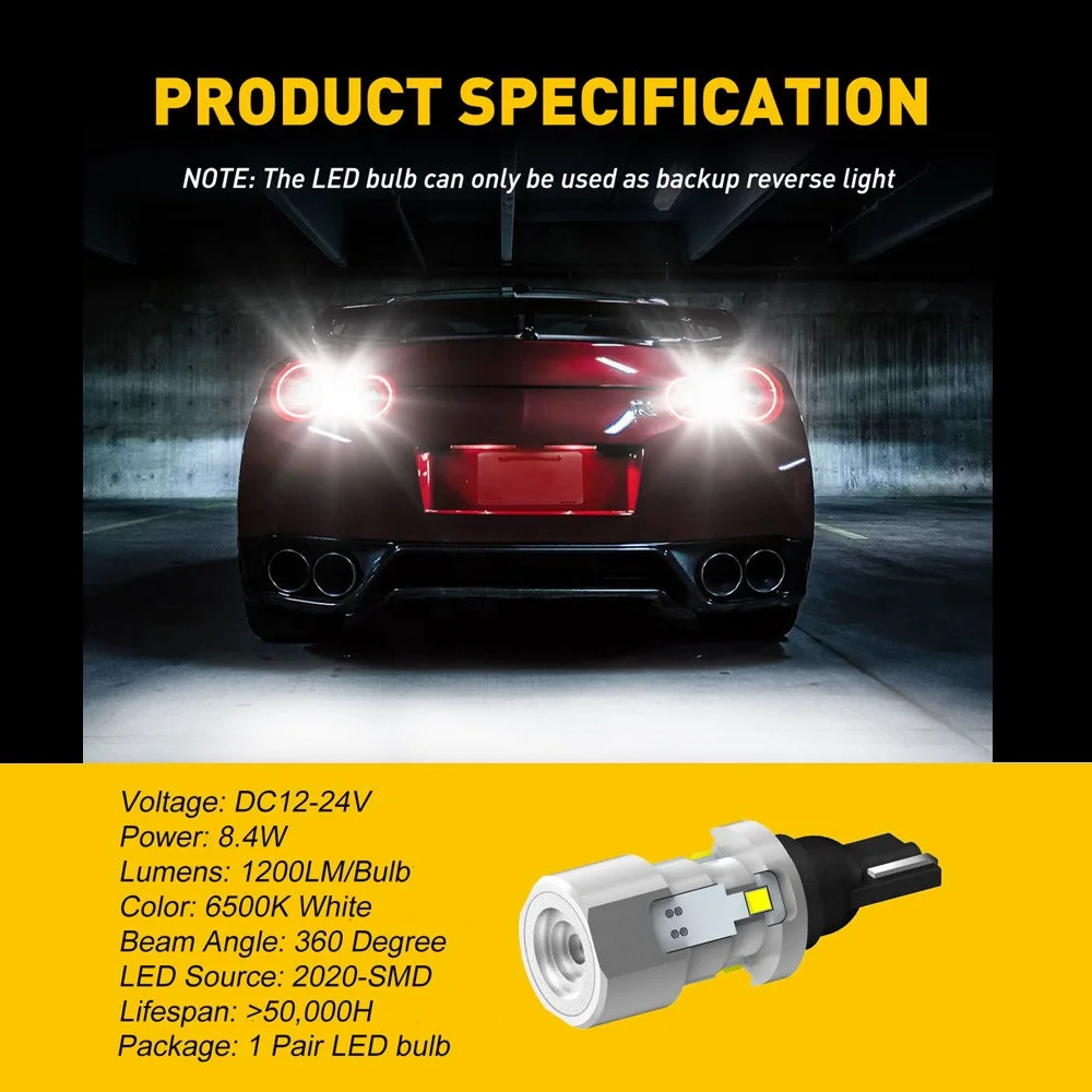 AUXITO W16W T15 светодиодный Canbus лампы 921 912 для Ford Focus 2 3 Fusion Flex Fiesta Escape C-Max Edge F-150 резервные фары заднего хода автомобиля