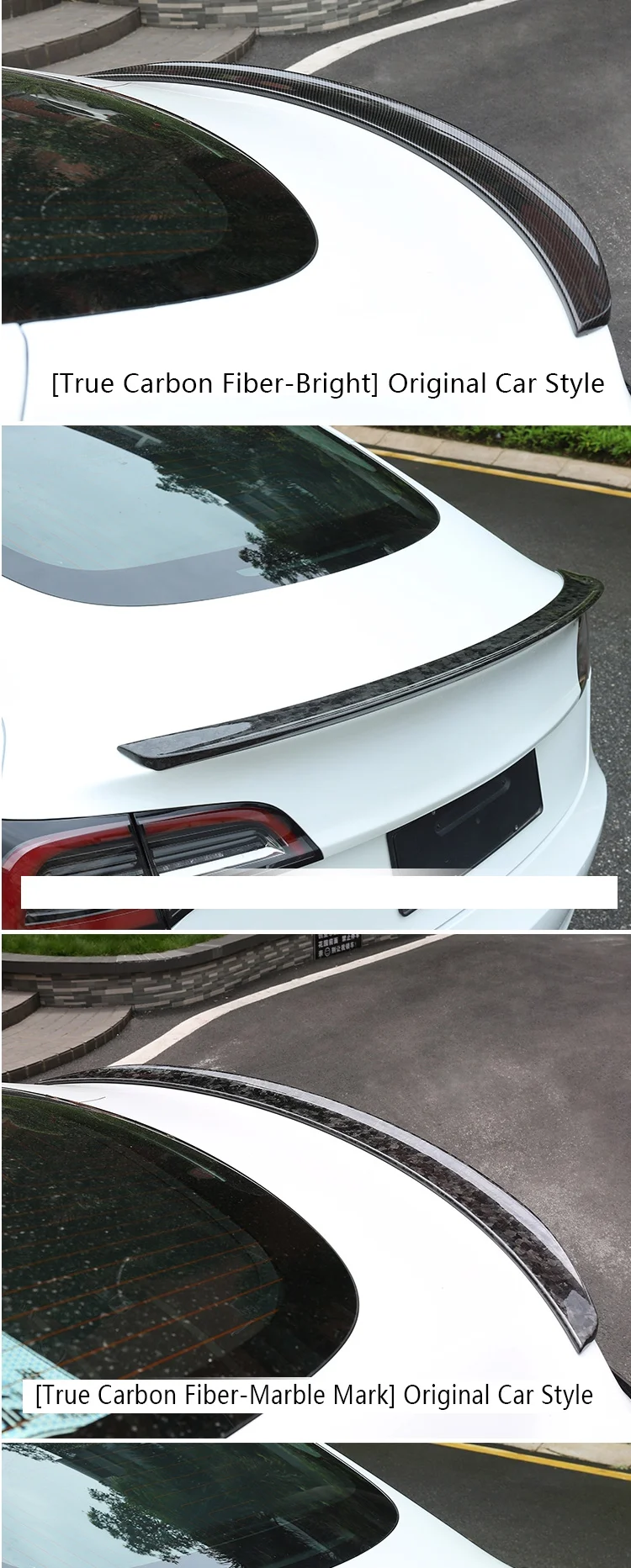 Подходит для Tesla модель 3 углеродное волокно задний спойлер фиксированное крыло задняя периферийная декоративная фурнитура
