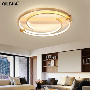 

Gold body Ceiling lights round/square for bedroom living room Remote control led lamps