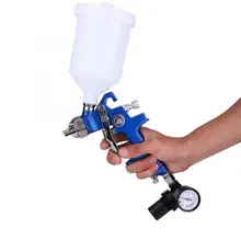 H827 экологичный Аэрограф гравитационный подающий пневматический распылитель+ клапан давления