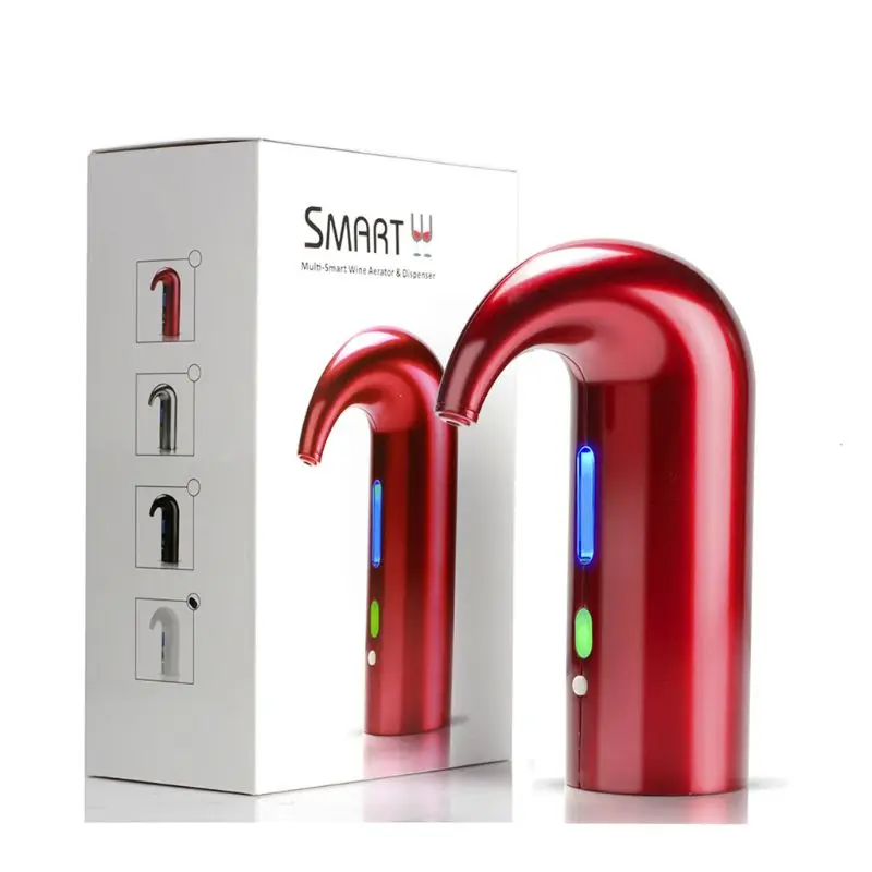 USB Rechargeable Spout Pourer Portable One-Touch electric Wine Aerator Pourer X4YD - Цвет: Красный