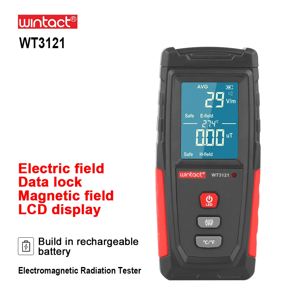 EMF измеритель электромагнитного поля детектор излучения тестер перезаряжаемый
