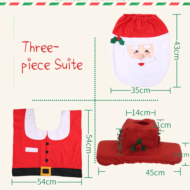Merry Christmas Spot туалетной крышки Санты, рождественские мужские и женские коврики для унитаза
