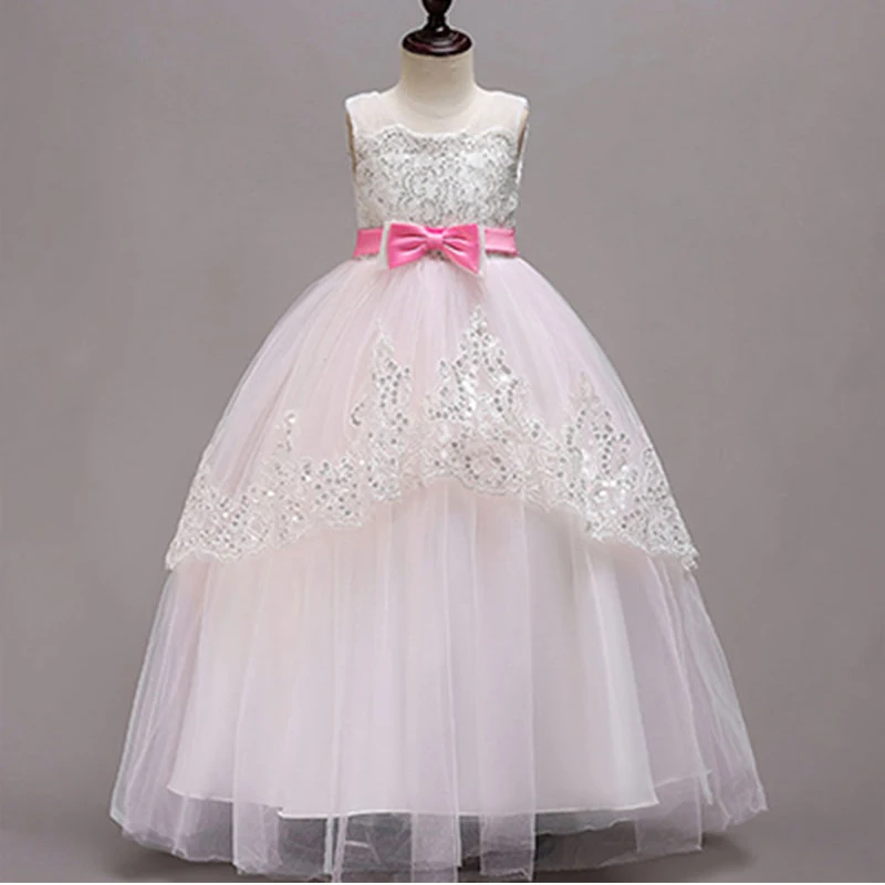 Детская Праздничная Осенняя нарядная одежда с кружевом красивое длинное платье для девочек с длинными рукавами для свадебной вечеринки