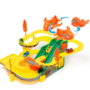

Electric Mini Rail Car Race Track DIY Assembly Kit with Music Kids Education Toy Gift
