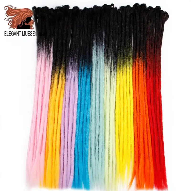 

ELEGANT MUSES Handmade Dreadlocks Synthetic Blonde Dreads 24 inch Extensions Reggae Crochet Hip-Hop Dreads Crochet Braid Hair