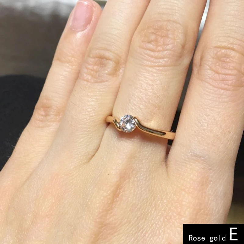 Модное кольцо с кубическим цирконием для женщин, свадебная помолвка Белое золото/розовое золото, кольца, ювелирные изделия