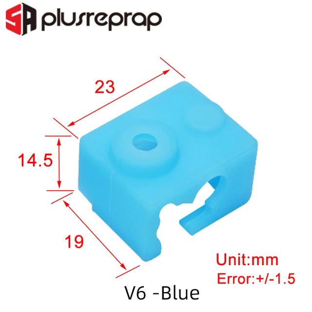 3D Printer Parts Silicone Sock for V6 Volcano MK8/MK9/CR10/CR10S Heated Block Warm Keeping Cover V6 -Blue