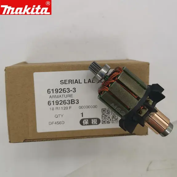 MAKITA 619263-3 619287-9 якорь электродвигателя DC18V для DDF456Z DF456D DDF456RFE3 BDF456RFE DDF456 BHP456 BDF456 DDF456RME DHP456