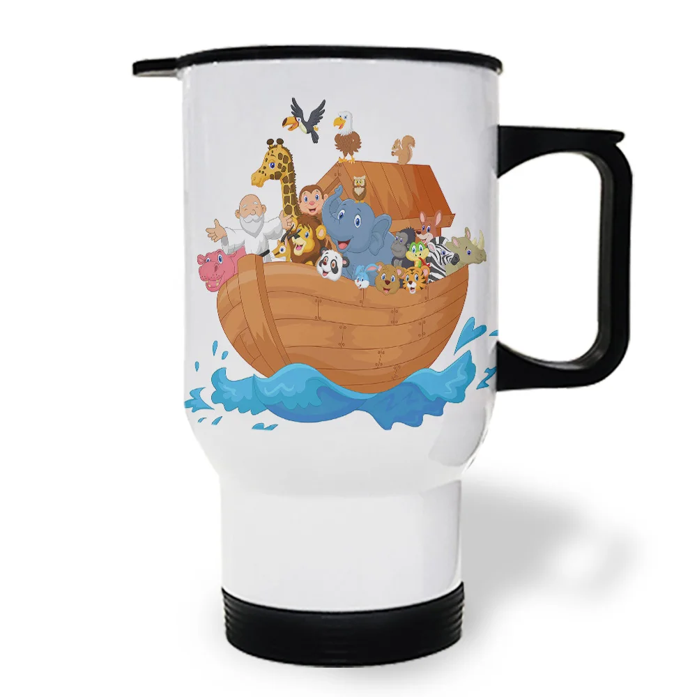 Noah'S Ark, мультяшная лодка, животные, кофейная кружка для путешествий, непроливающаяся, Дорожные Кружки для женщин, персонализированные кружки для путешествий, кофейные кружки для мужчин