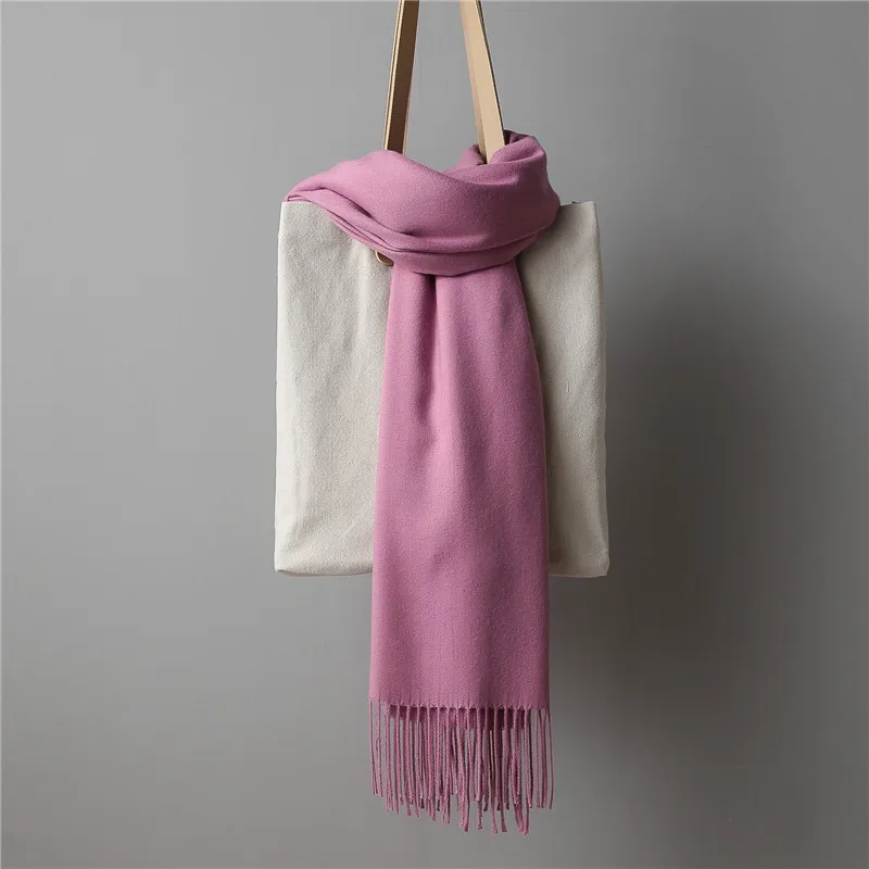 Women Winter Scarf Pure Cashmere Scarves Thick Neck Warm Headband Hijab Lady shawls Wraps Blanket Pashmina Female Echarpe