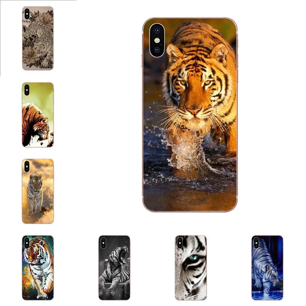 Животное белый тигр горящий яркий для Apple iPhone 4 4s 5 5C 5S SE 6 6S 7 8 Plus X XS Max XR шаблон