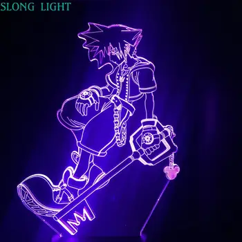 

Sora Figure USB 3D LED Night Light Multicolor RGB decorative lights Boys Kids Baby Gifts Game Kingdom Hearts Table Lamp Bedside