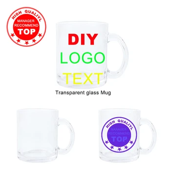 

Creative DIY Glass Coffee Mug Breakfast Milk Cup Customized DIY logo Cup for Best Gift customize picture Mugs