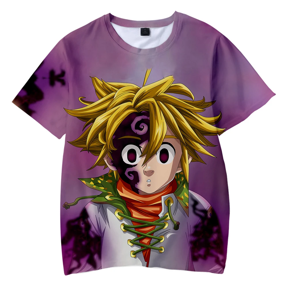 Новая детская футболка с принтом «Seven Deadly Sins meliodas» летняя Удобная футболка для детей, модная футболка с круглым вырезом, Топ