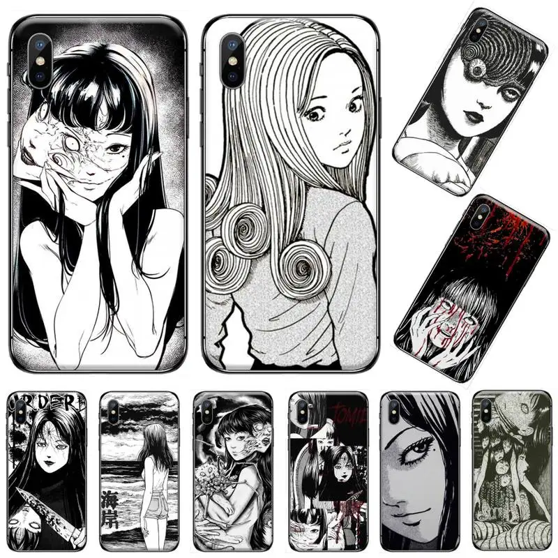 Мягкий черный чехол для телефона Junji Ito Tees с ужасом iPhone 11 12 pro XS MAX 8 7 6 6S Plus X 5S SE 2020