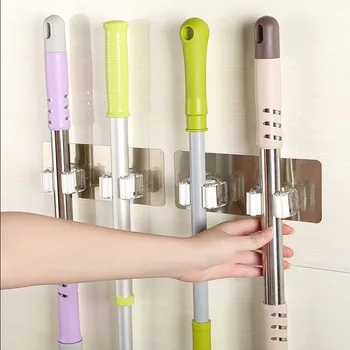

Wall Housekeeper Wall Mounted Mop Organizer Holder PP+PVC Brush Broom Hanger Storage Rack Kitchen Tool