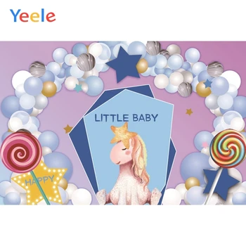 

Yeele Little Baby Balloon Arch Birthday Wallpaper Photography Backdrop Personalized Photographic Background For Photo Studio