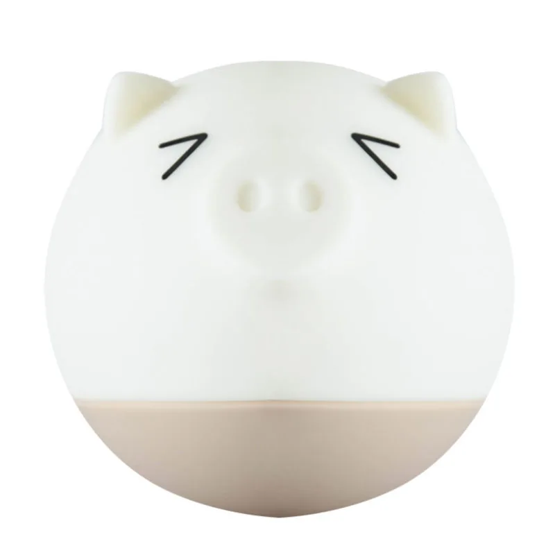 

Colorful LED Cute Little Night Lights Creative Pig Pig Pat Lamp USB Charging Silicone Gifts Night Lantern Cartoon-Blinking Pig