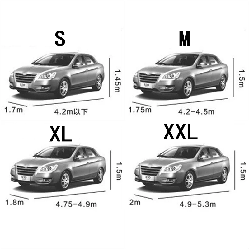 Универсальные автомобильные чехлы 7 размеров, крытые, уличные, полностью Авто покрытие, защита от солнца, УФ, снега, Пылезащитная Крышка для автомобиля, внешние инструменты