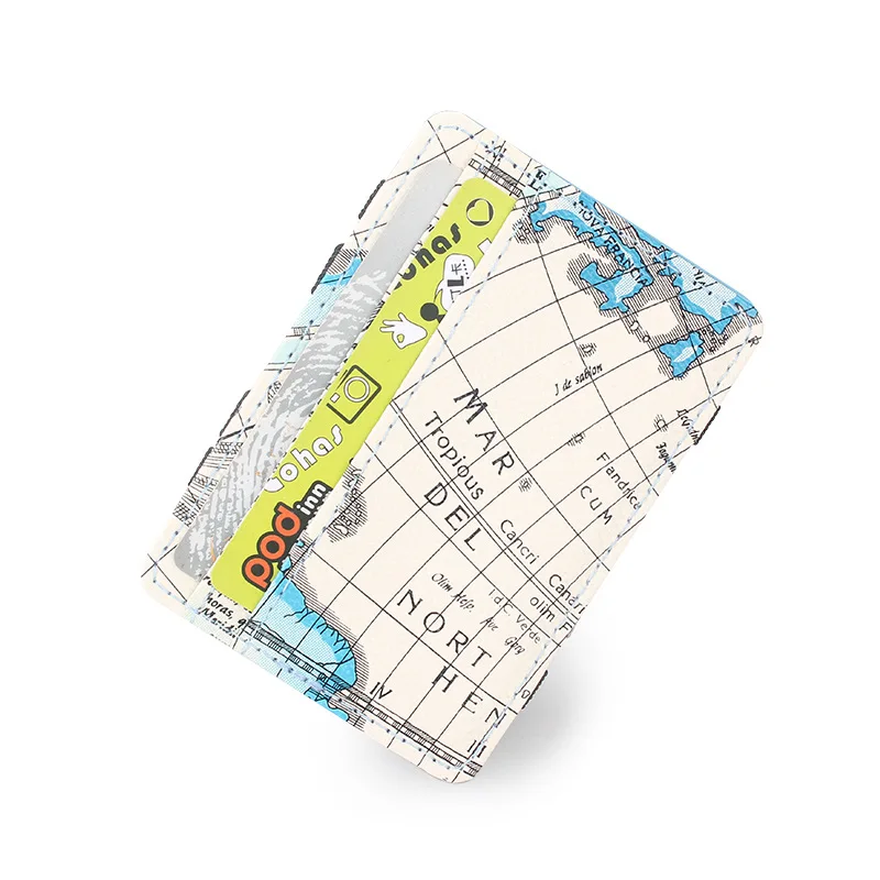 

New Style Fun Map Magic Wallet Portable Thin Card Holder for Both Men And Women Japanese And South Korean Style PU Card Holder