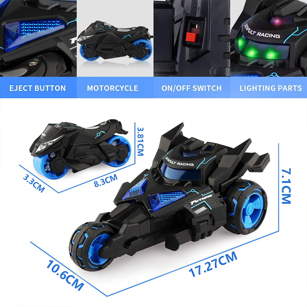 Новинка, 1:32, игрушечный автомобиль из сплава, 3 в 1, гоночный светильник, музыкальный трюк, модель мотоцикла, игрушки для детей, подарок на день рождения