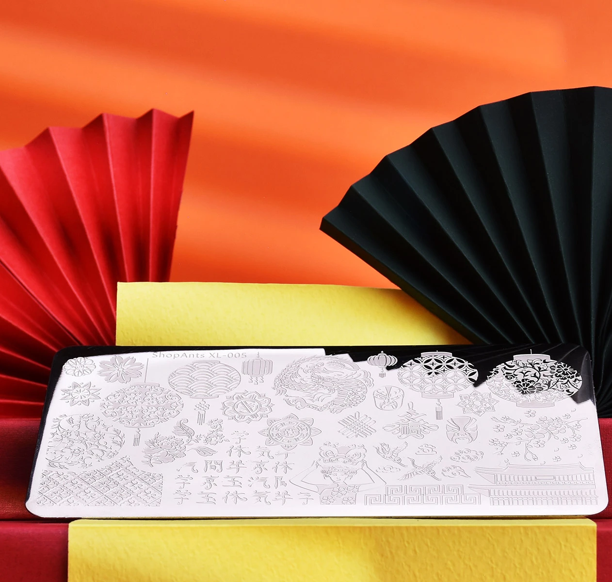 Штампованные пластины для ногтей китайские элементы природа мир узор дизайн