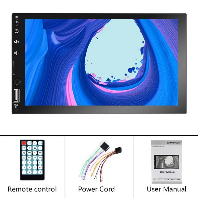 2DIN автомобильный мультимедийный плеер Android 8,1 " HD Автомагнитола с сенсорным экраном 2DIN Авто аудио стерео MP5 Bluetooth плеер USB TF FM - Цвет: Белый