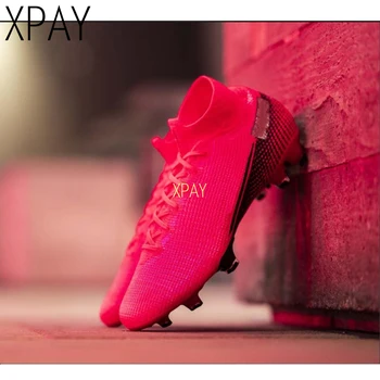 

Professional 2020 Men Soccer Shoes Kids Boys Cleats Training Football Boots High Ankle Sport Sneakers