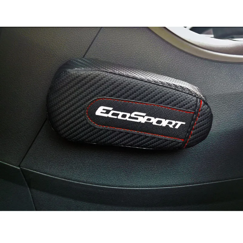 Для Ford Ecosport, 1 шт., углеродное волокно, кожа, авто подушка для ног, наколенник, Автомобильный Дверной рычаг, автомобильные аксессуары, защита для автомобиля