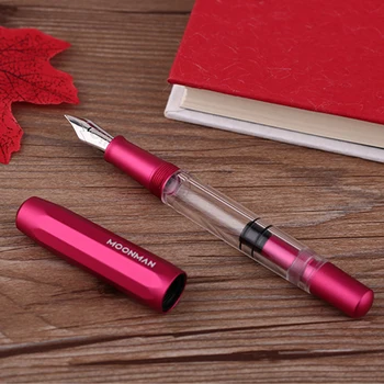 

Clear Tube Office Handwriting Piston Gift Business Fountain Pen Fine Nib 0.5mm Large Capacity Smooth Aluminum Alloy School