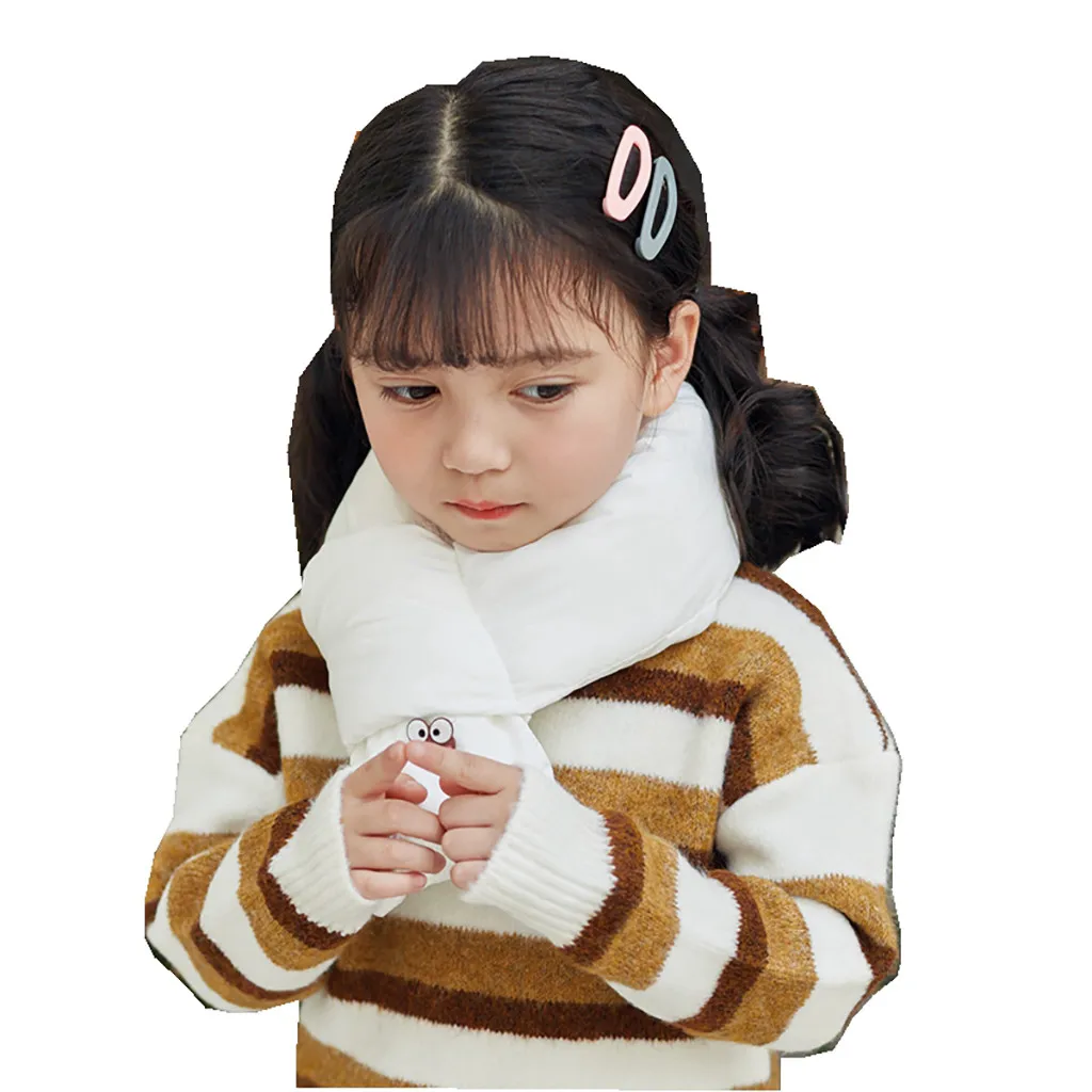New Solid Autumn&Winter Unisex Down Cotton Fashionable Cross Scarf Outdoor Childrens Warm Scarf Cotton Neck Warm Collars 19Oct07