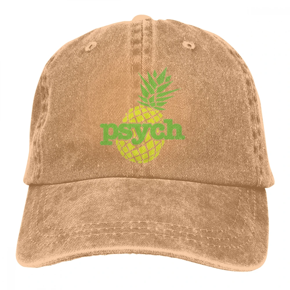 Psych ананас Casquette черный унисекс Мужские Женские джинсовые бейсболка с ремешком кепки Регулируемый Гольф папа шляпа - Цвет: Хаки