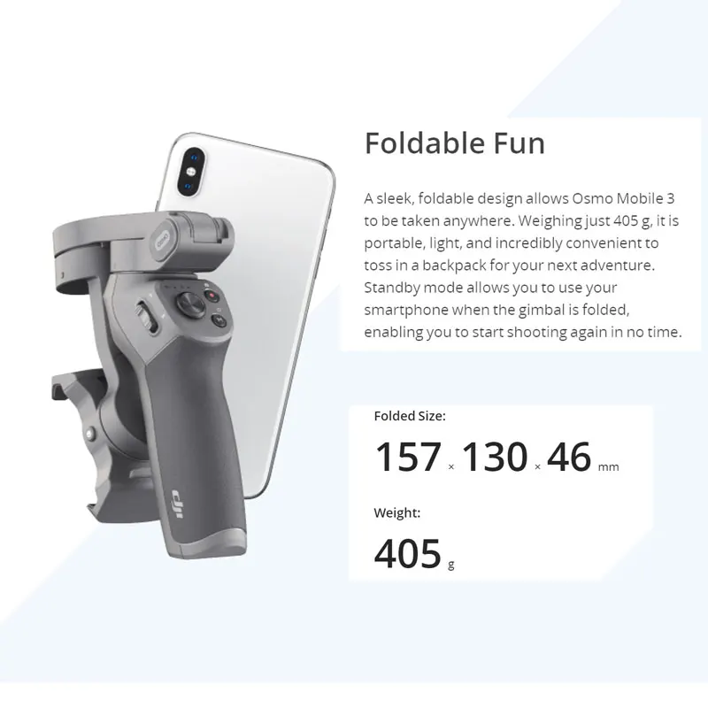 DJI Osmo Mobile 3 Combo складной карданный спортивный режим Быстрый рулон управление жестами ActiveTrack 3,0 Osmo Mobile 3 в