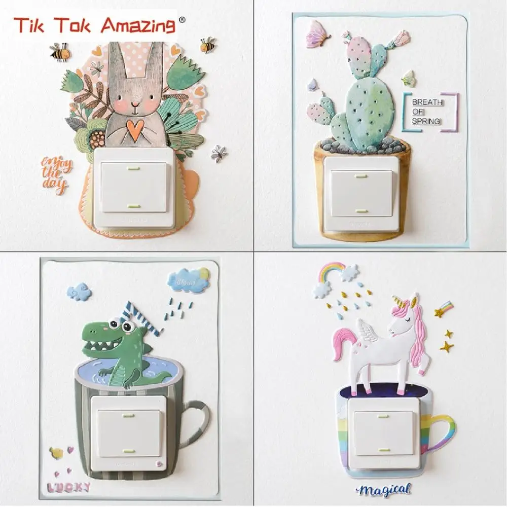 

Light Switch 3D Stickers Self-Adhesive Removable 3D Wall Sticker Wall Decal Home DIY Decoration